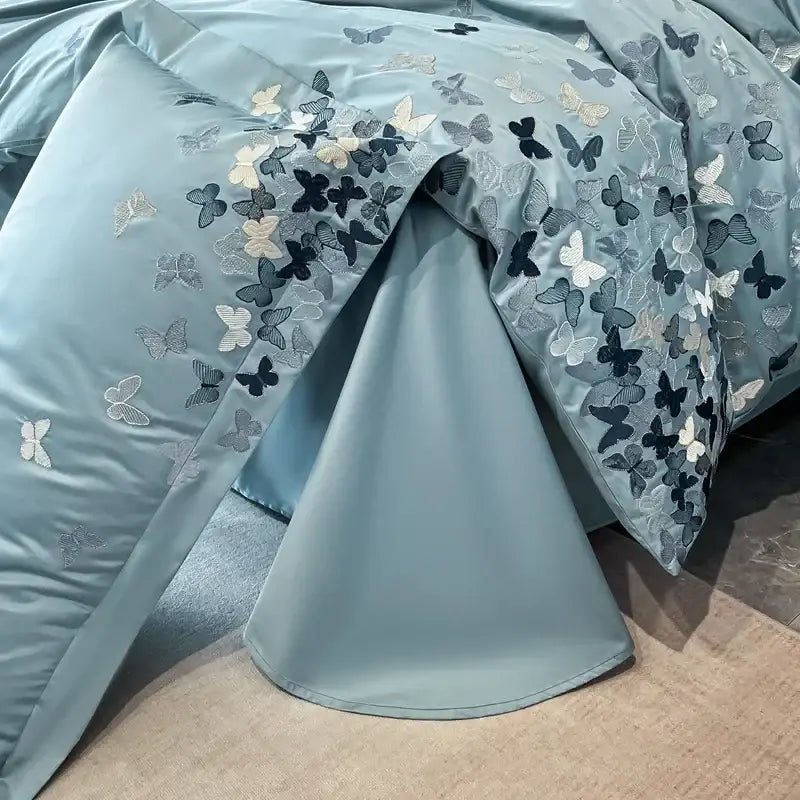 Blue Butterfly Bedding Set