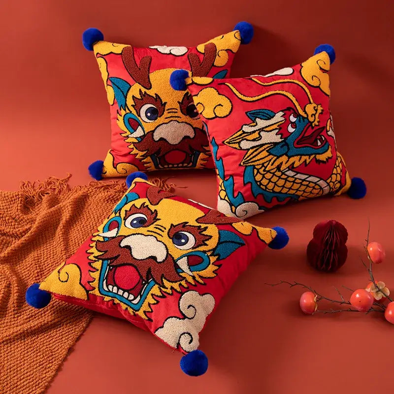 Red Dragon Cushion Cover