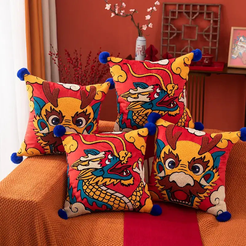 Red Dragon Cushion Cover