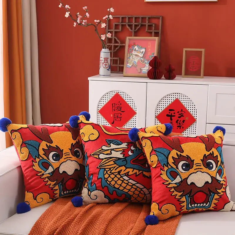 Red Dragon Cushion Cover