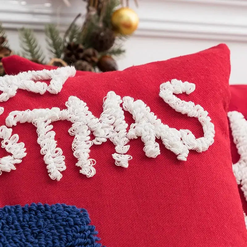Red Snowman Pillow Cover