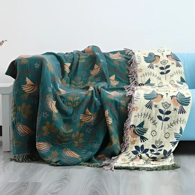Teal Cotton Sofa Throw