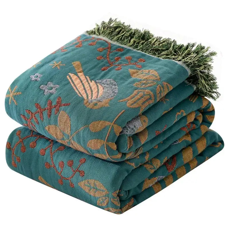Teal Cotton Sofa Throw