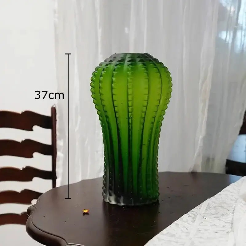 Frosted Glass Cactus Vase
