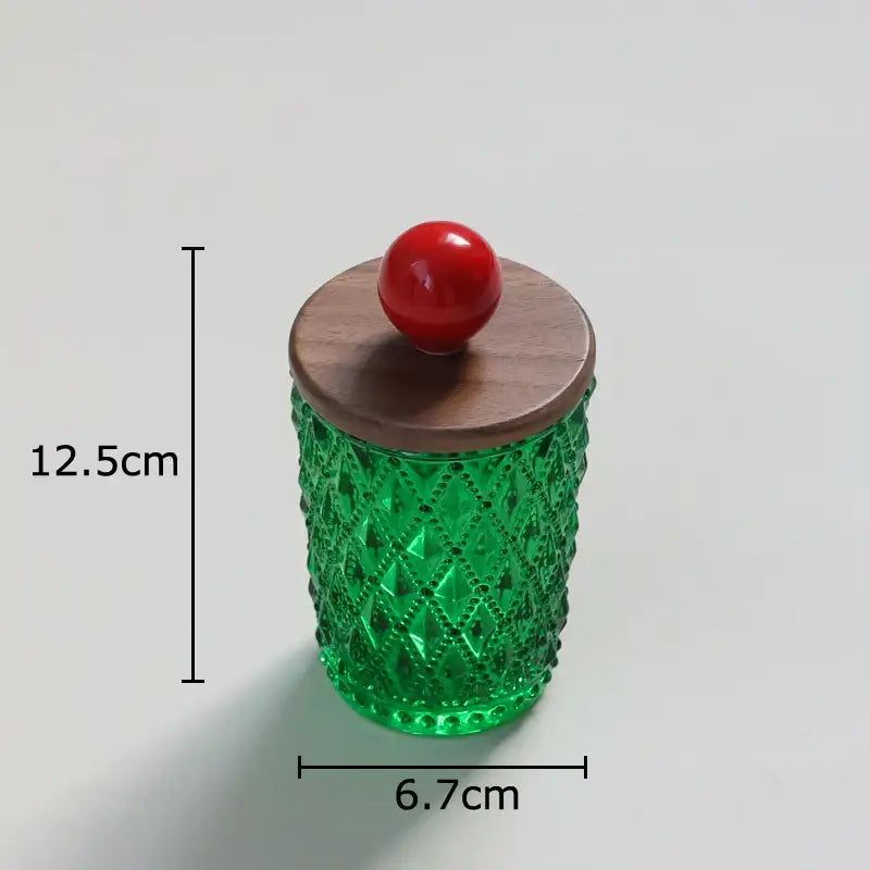 Green Diamond Glass Jar