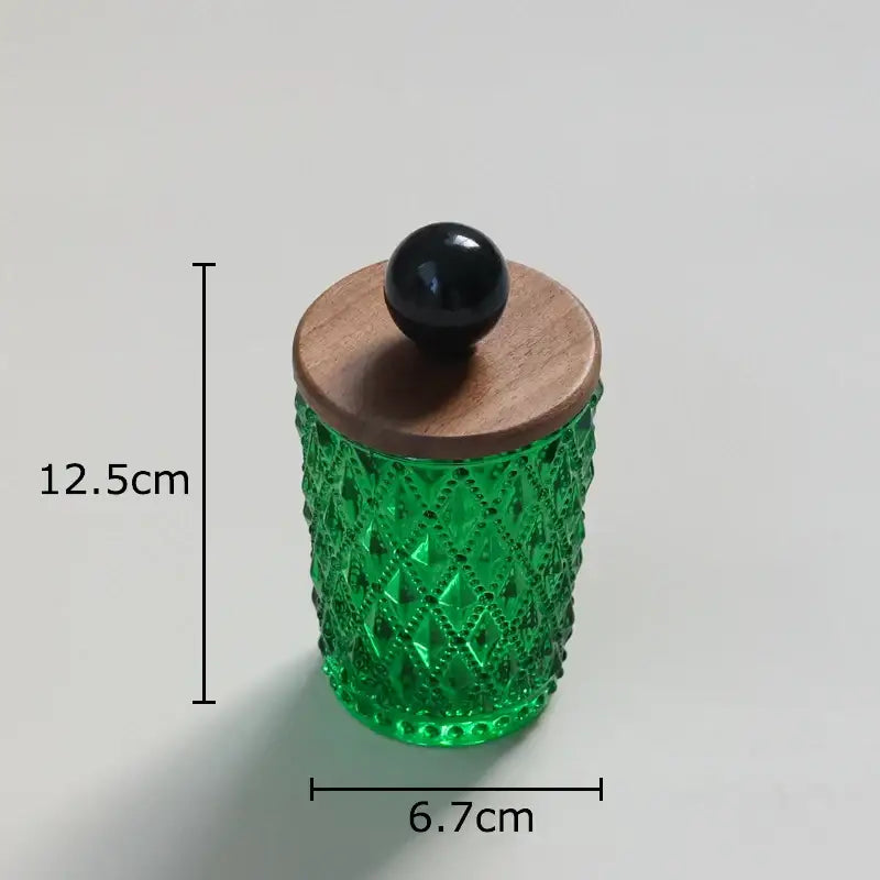 Green Diamond Glass Jar