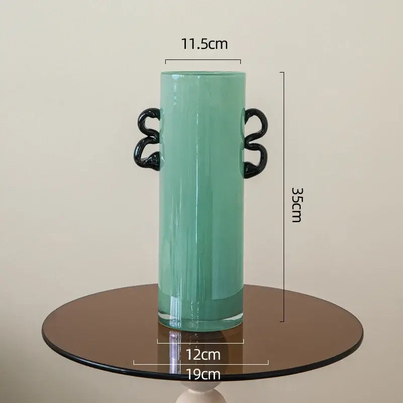 Green Glass Vase Handles