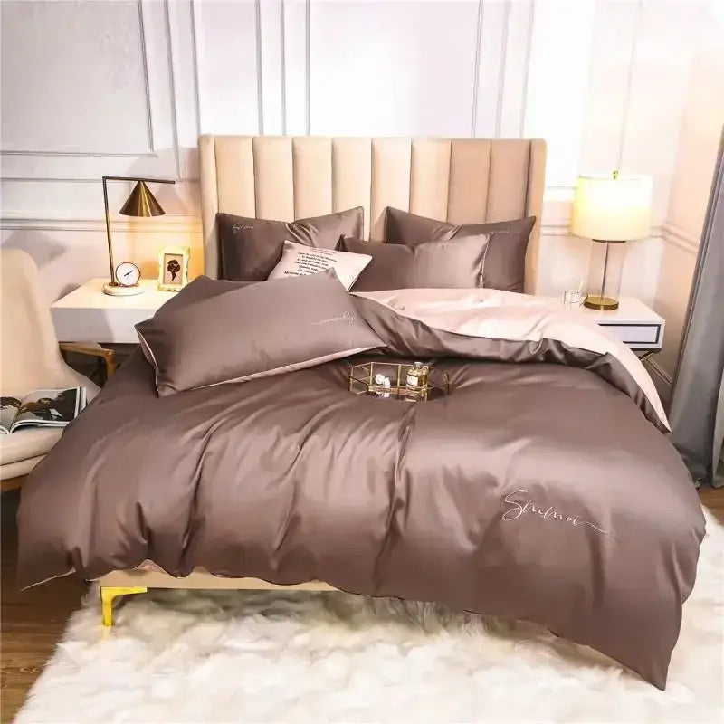 Pink Emerald Egyptian Cotton King Duvet Set