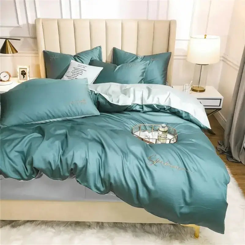 Pink Emerald Egyptian Cotton King Duvet Set