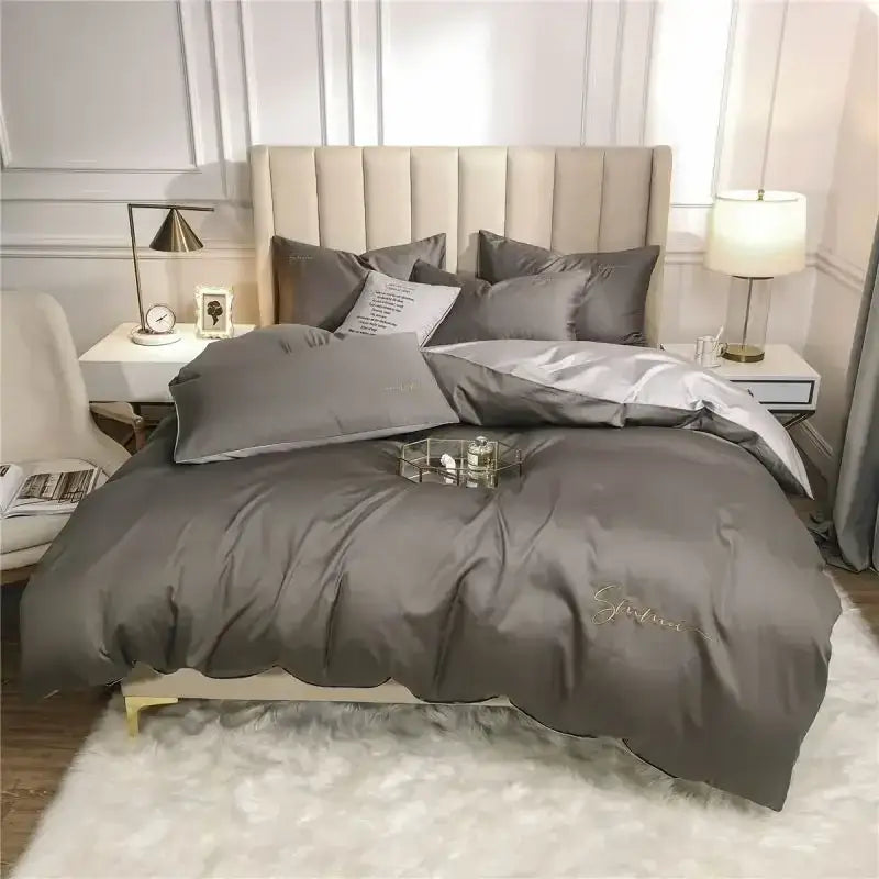 Pink Emerald Egyptian Cotton King Duvet Set