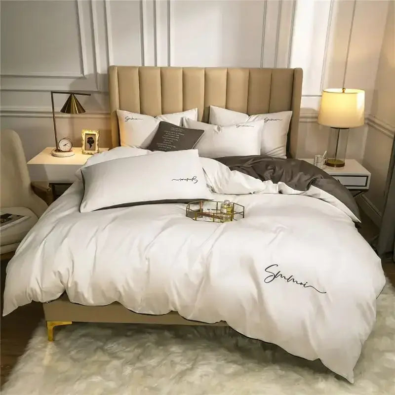 Pink Emerald Egyptian Cotton King Duvet Set