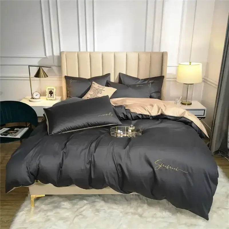 Pink Emerald Egyptian Cotton King Duvet Set