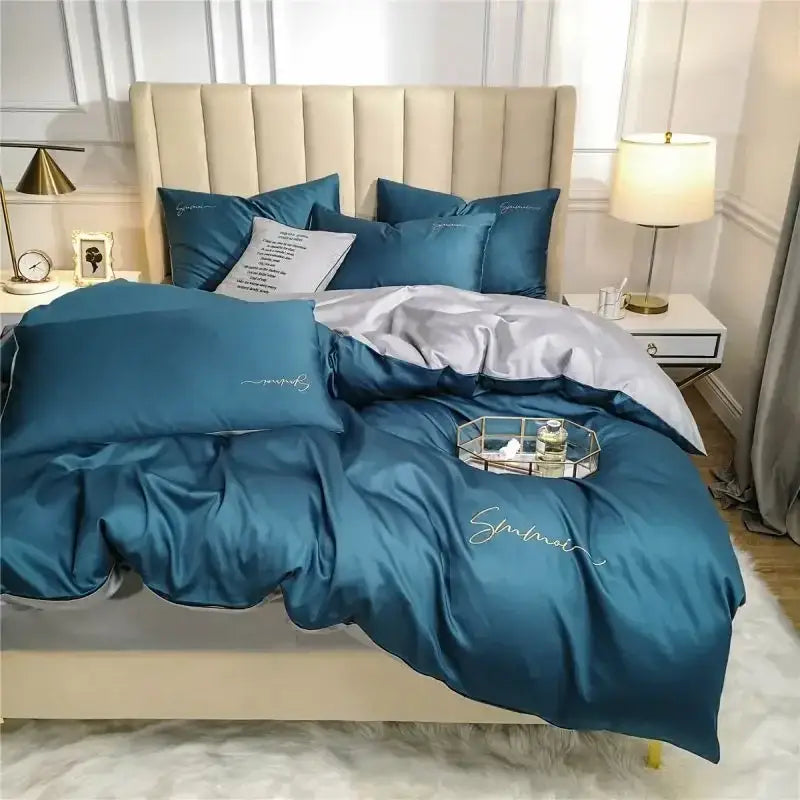 Pink Emerald Egyptian Cotton King Duvet Set