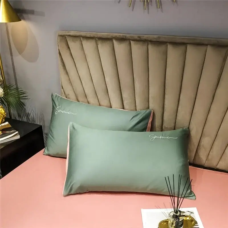 Pink Emerald Egyptian Cotton King Duvet Set