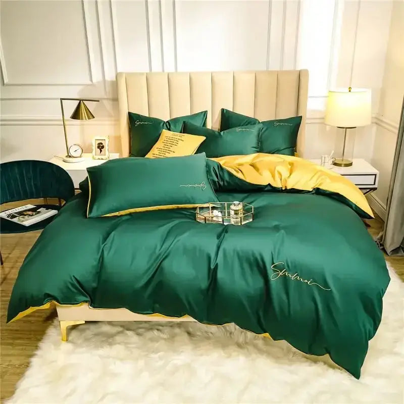 Pink Emerald Egyptian Cotton King Duvet Set