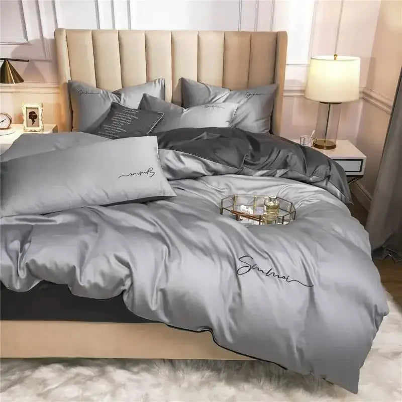 Pink Emerald Egyptian Cotton King Duvet Set