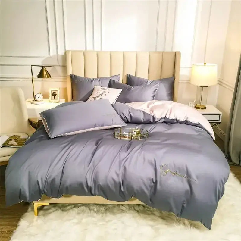 Pink Emerald Egyptian Cotton King Duvet Set