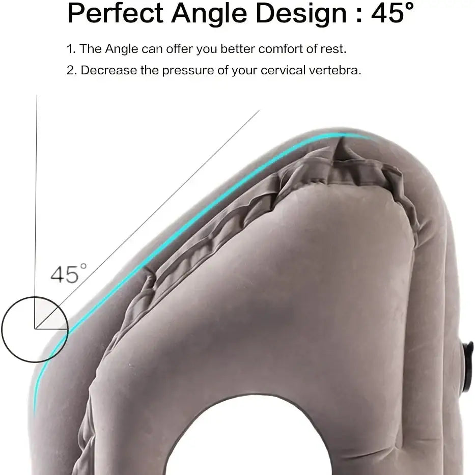 Gray Inflatable Travel Pillow
