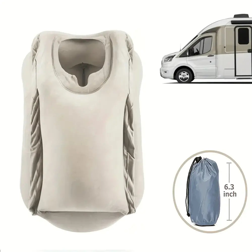 Gray Inflatable Travel Pillow