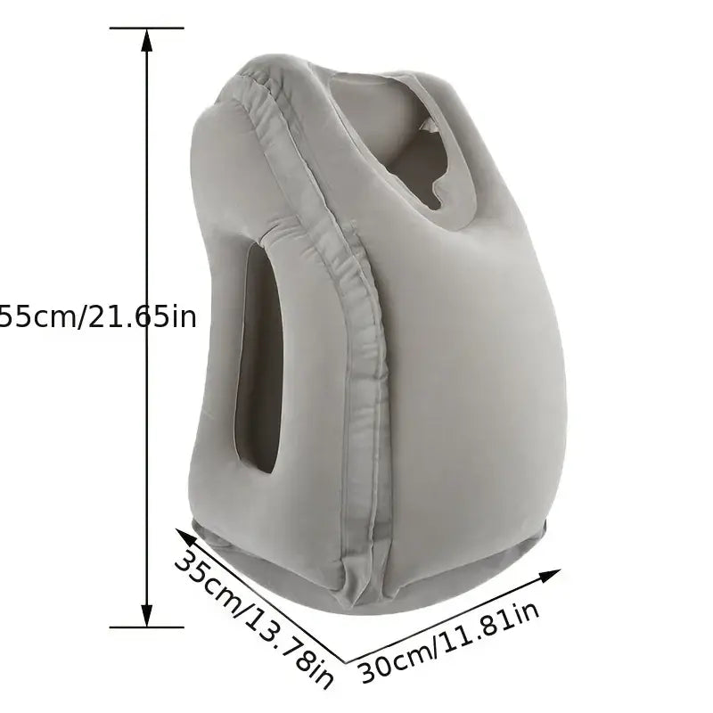 Gray Inflatable Travel Pillow