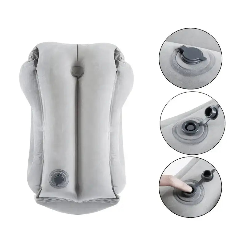 Gray Inflatable Travel Pillow