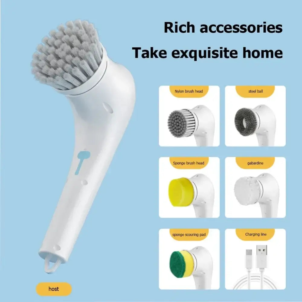 White Electric Cleaning Brush