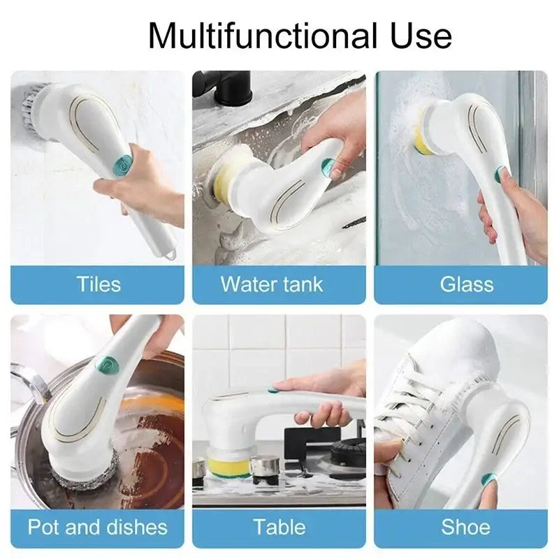 White Electric Cleaning Brush
