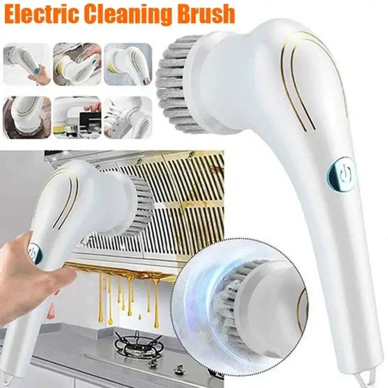 White Electric Cleaning Brush