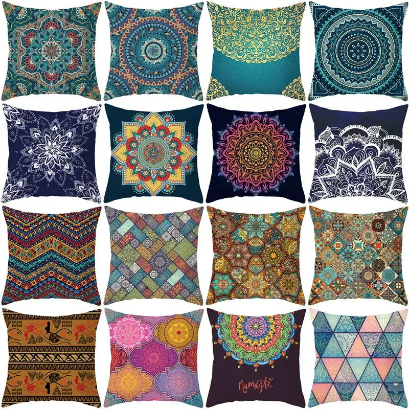 Teal Gold Geometric Pillowcase