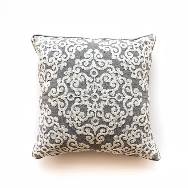Gray Swirl Cushion Cover