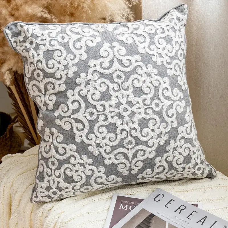 Gray Swirl Cushion Cover