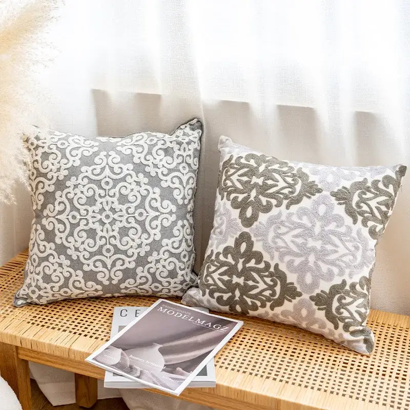 Gray Swirl Cushion Cover