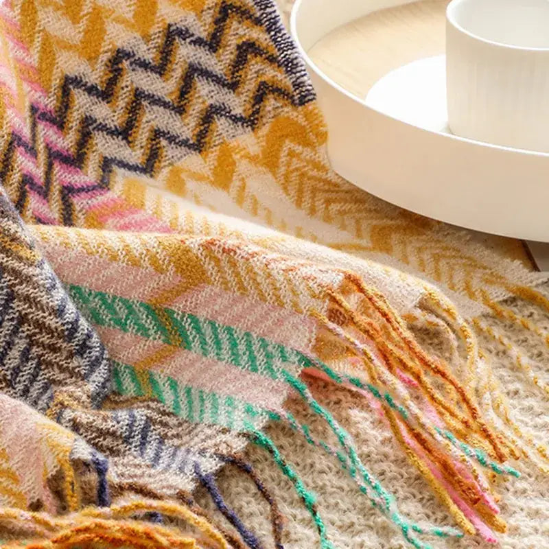 Multicolored Zigzag Throw Blanket