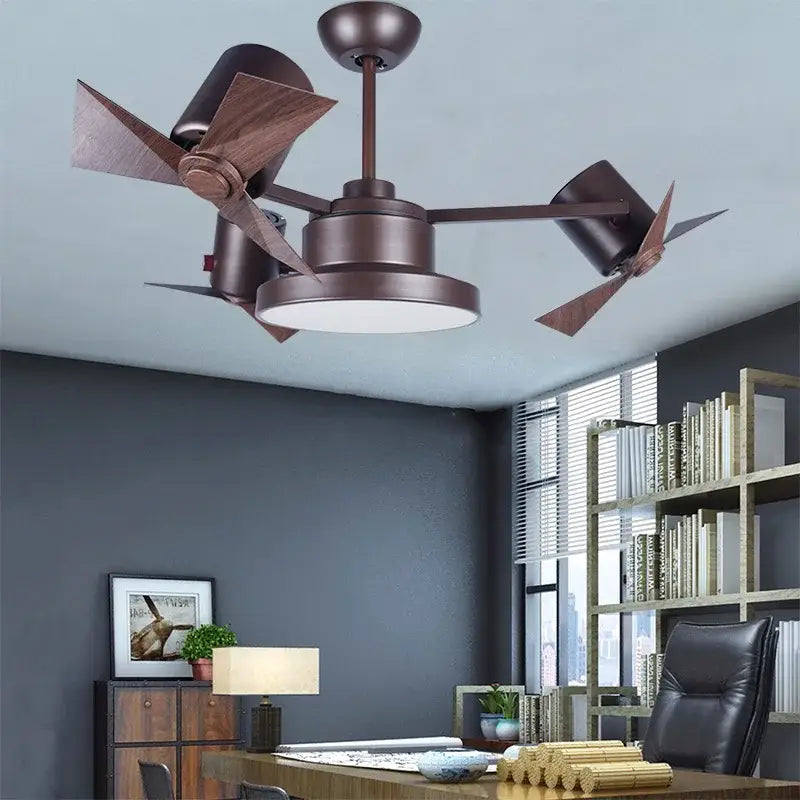 Bronze Wooden Ceiling Fan European Design