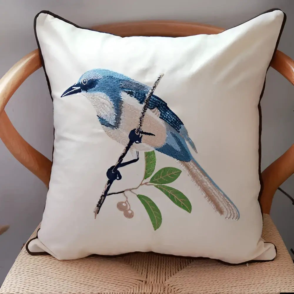 Embroidered Butterfly Cushion Cover