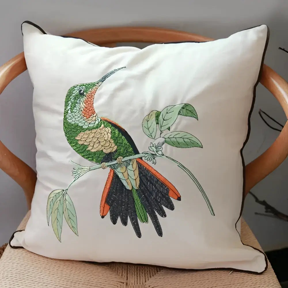 Embroidered Butterfly Cushion Cover
