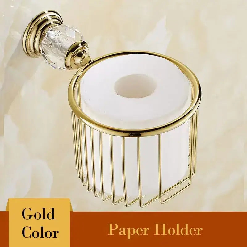 Gold Crystal Towel Rack