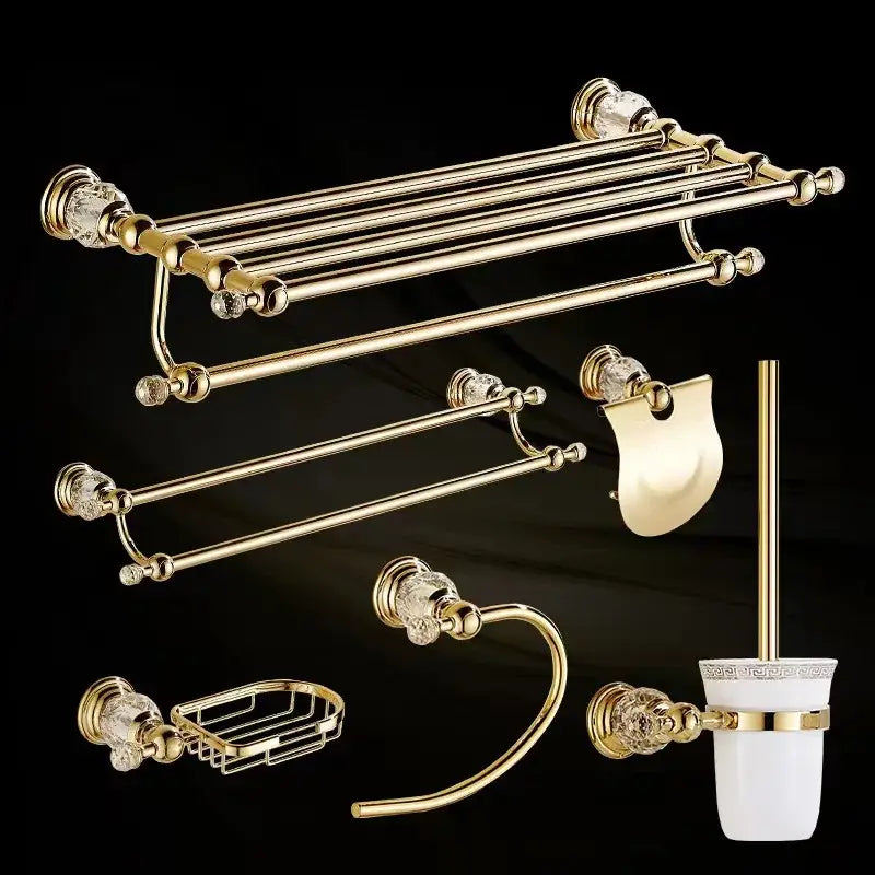 Gold Crystal Towel Rack