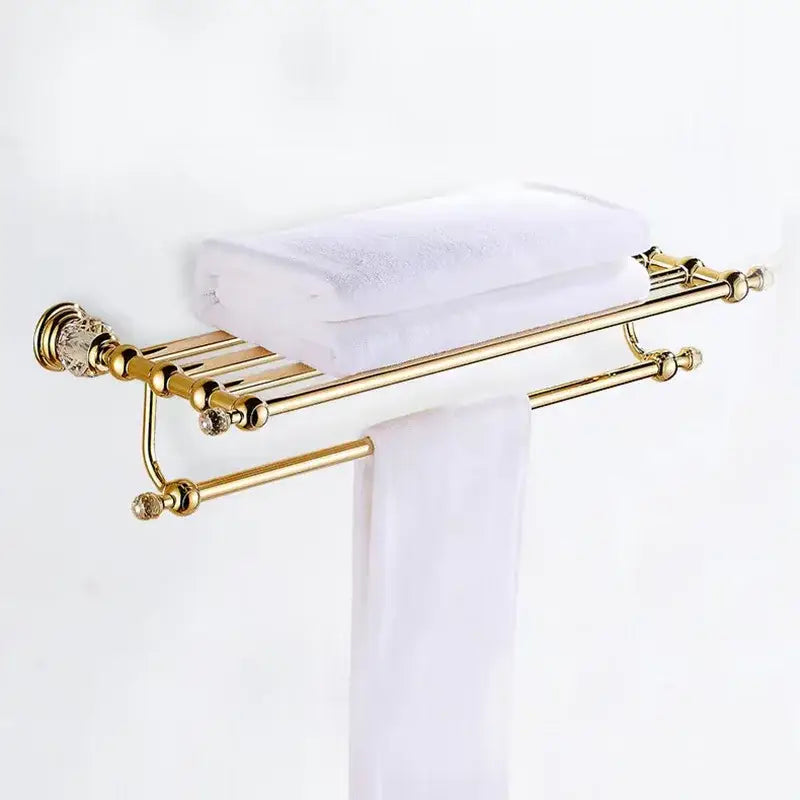 Gold Crystal Towel Rack