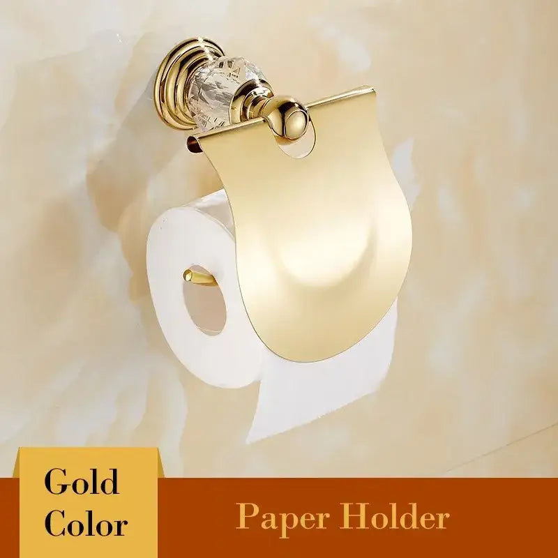 Gold Crystal Towel Rack