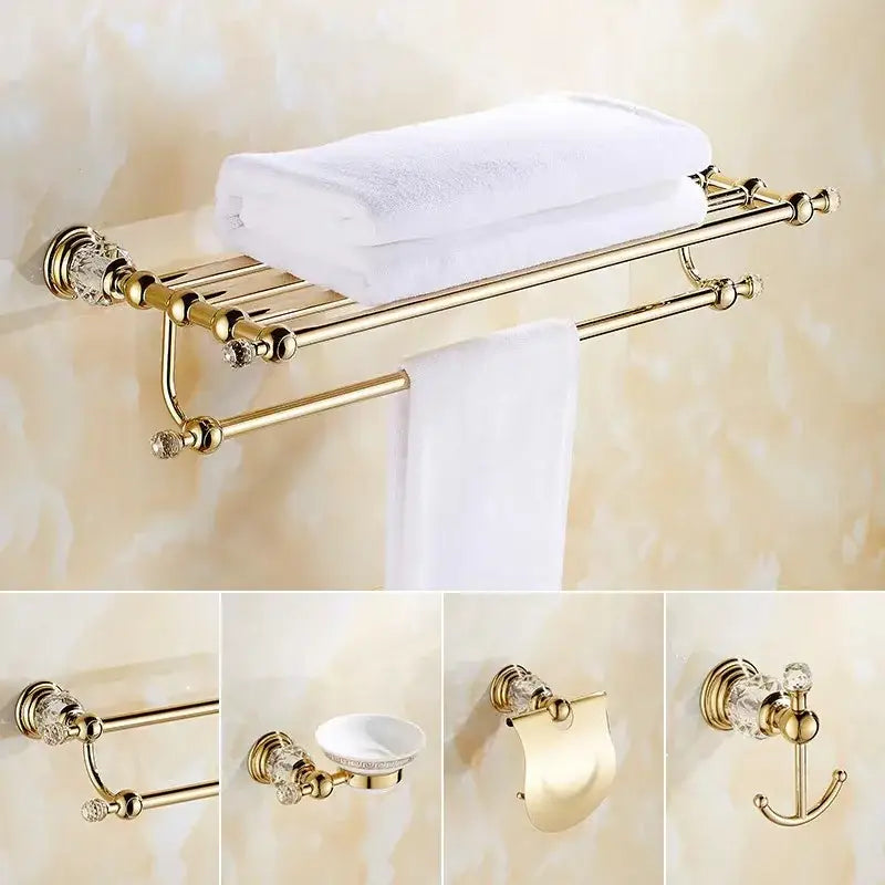 Gold Crystal Towel Rack