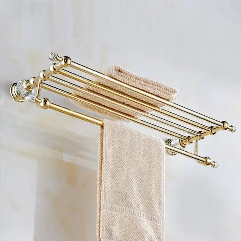 Gold Crystal Towel Rack