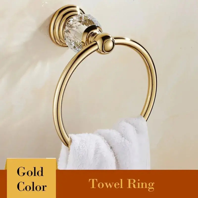 Gold Crystal Towel Rack