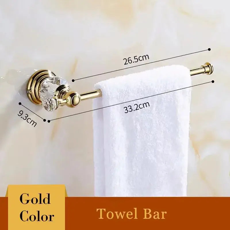Gold Crystal Towel Rack