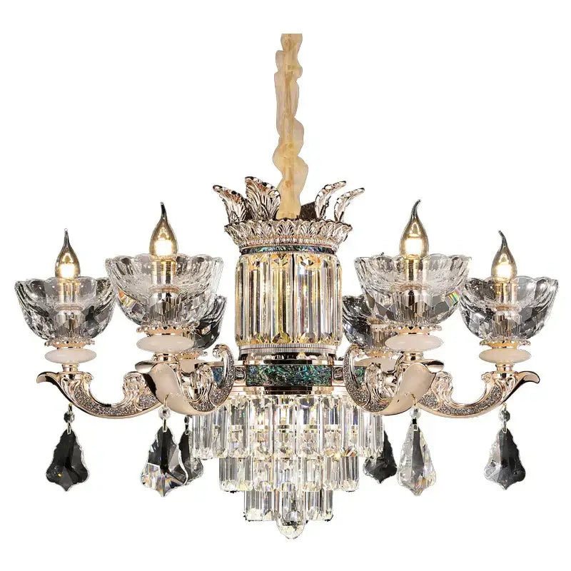 Gold Crystal European 42-Head Staircase Chandelier