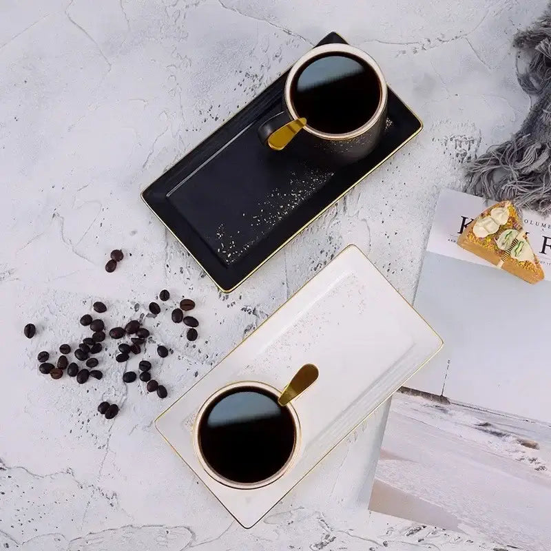 Black White Ceramic Cup Set