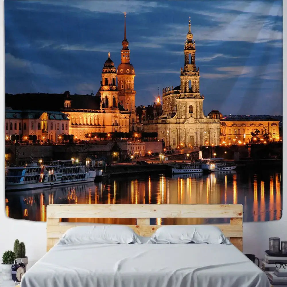Polyester Cityscape Tapestry