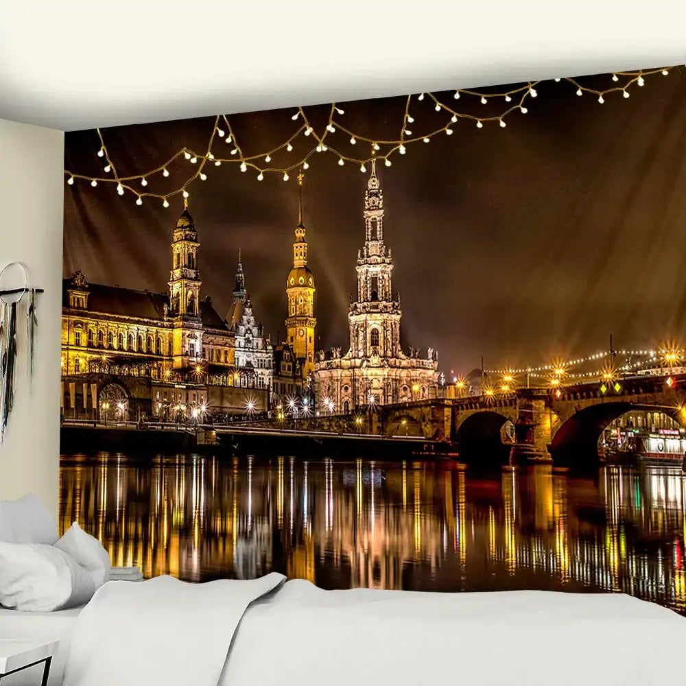 Polyester Cityscape Tapestry