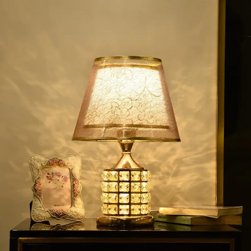 Gold Crystal Lace Detailing Table Lamp