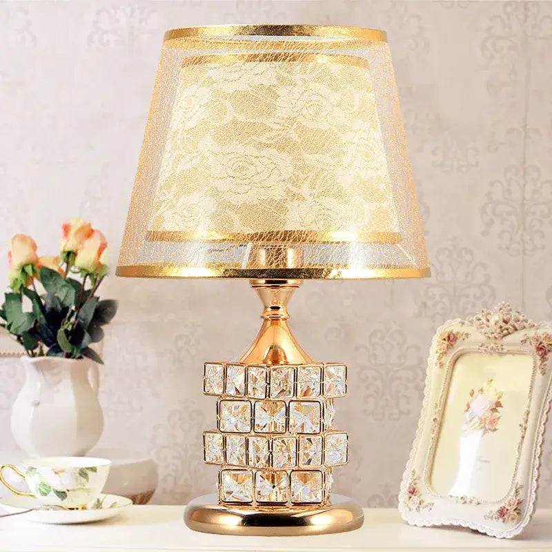 Gold Crystal Lace Detailing Table Lamp